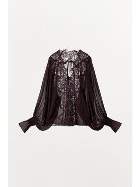 ZARA ZW COLLECTION LACE TIE-FRONT SHIRT 4786/206/700